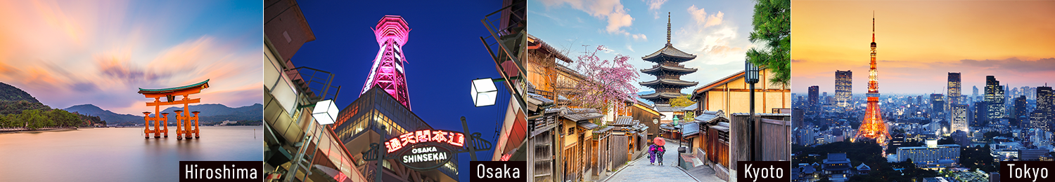 Tokyo, Kyoto, Osaka and Hiroshima