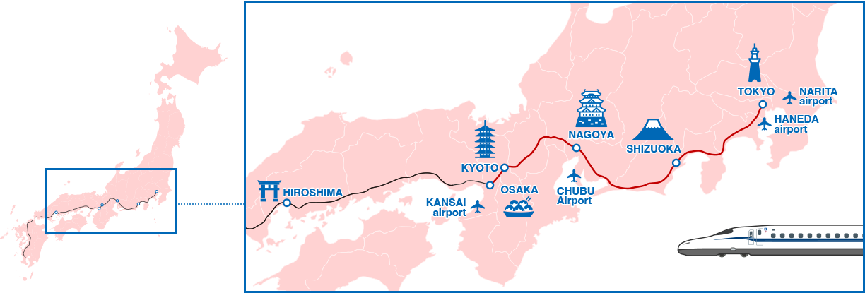 map:Tokyo,Shizuoka,Nagoya,Kyoto,Osaka,Hiroshima